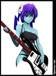  2-ch blue_skin creepy-tan guitar highres instrument mascot ru-chans 