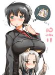  artist_request brave_witches breast_rest breasts breasts_on_head edytha_rossmann height_difference huge_breasts luciana_mazzei multiple_girls world_witches_series 
