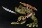  ambiguous_gender amphibian assassin battletoads dagger dagger_gauntlet frog sculpture solo sword weapon 