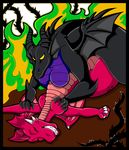  anthrofied breasts crossover disney dragon dragon_(shrek) duo eyes_closed female horn maleficent scalie shrek sleeping_beauty spikes yellow_eyes 