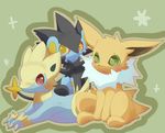  ambiguous_gender eeveelution green_eyes jolteon kururi_itachi luxray manectric nintendo pok&#233;mon pok&eacute;mon red_eyes satomisato video_games yellow_eyes 