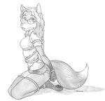  bdsm bondage canine denike female fox glasses kneeling miniskirt rope sketch solo torn_clothing vulnerable 