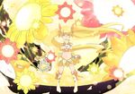  blonde_hair boots cure_sunshine floral_background heartcatch_precure! knee_boots long_hair magical_girl midriff myoudouin_itsuki orange_skirt potpourri_(heartcatch_precure!) precure shiny_tambourine skirt twintails ug_(nekonekodou) yellow_background yellow_eyes 