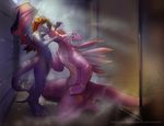  couple cute dragon dragoneer dragoneer_(character) female intimate love male noben nude romantic sciggles sciggles_(character) shower size_difference 