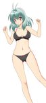  1girl absurdres black_bra black_panties blush bra breasts female green_hair highres legs lingerie long_hair panties photoshop render run_elsie_jewelria simple_background solo thighs to_love-ru toloveru underwear 