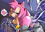  &hearts; aku_tojyo all_fours amy_rose anal anal_penetration blush breasts butt clitoris double_penetration female from_behind green_eyes hair hairband hedgehog looking_back mobian one_eye_closed penetration pink pink_hair pussy short_hair short_pink_hair sonic_(series) sweat tentacles vaginal vaginal_penetration 
