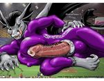  balls big_balls black_hair breasts condom cum dracopuma dragon form_fitting goodyear_blimp grey hair herm hybrid hyper intersex ken_sample licking_lips macro on_side penis purple scalie solo wings 