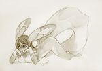  bianka breasts cleavage ears female lying on_front sketch solo tail 