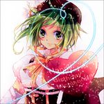  bad_id bad_pixiv_id cosplay green_hair gumi heart kokonoe_miya mahou_shoujo_madoka_magica solo tomoe_mami tomoe_mami_(cosplay) vocaloid 