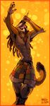  amara_telgemeier dancing feline lion male piercing rastafarian singing solo topless 