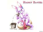  blue_eyes chocolate cute easter egg eric_schwartz female furafterdark lagomorph nude rabbit ribbons solo 