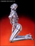  bottomless female hajime_sorayama open_shirt pinup robot shiny solo technophilia 