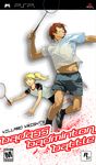  abs action badminton badminton_racket blonde_hair brown_hair cover fake_cover highres multiple_boys navel ponytail racket shoes shroedinger sneakers sportswear umineko_no_naku_koro_ni ushiromiya_lion willard_h_wright 