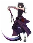  black_hair full_body lily_(artist) lowres male male_focus mask naruto naruto_shippuuden scythe simple_background solo uchiha_madara weapon white_background 