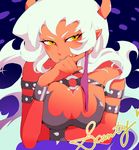  breasts cleavage demon_girl horns panty_&amp;_stocking_with_garterbelt pointy_ears red_skin scanty scanty_(psg) 