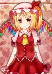  alternate_wings bad_id bad_pixiv_id blonde_hair blush bow flandre_scarlet hat highres red_eyes ribbon shromann solo touhou wings 