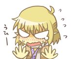  ahoge blonde_hair blush chibi mizuhashi_parsee solo sukuna-bikona_(tokoyo_no_higashi) touhou wavy_mouth 