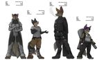  armor blind canine feline female fox geena_gonorah ipoke line_up male martin_bertruger model_sheet sharutha sleter_aurelius smoking tiger weapon 