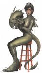  chair cosplay costume dragon female lady monster scalie sitting solo spikes stool suit travis_charest 