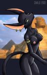  anubian_jackal breasts canine chalo egyptian female jackal looking_at_viewer nude solo 