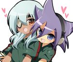  2boys blue_eyes blush eyepatch headphones inazuma_eleven inazuma_eleven_(series) multiple_boys narukami_kenya payupayupayu purple_hair sakuma_jirou soccer_uniform sportswear 