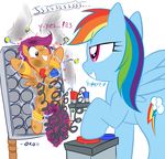  &lt;3 abuse bdsm bondage bound car_battery challenge_accepted cub cutie_mark electricity electrocution equine female feral friendship_is_magic hair horse kinky mammal masochism multi-colored_hair my_little_pony pain_play pegasus pink_eyes pink_hair pony rainbow_dash_(mlp) rainbow_hair rope sadism sadomasochism scootabuse scootaloo_(mlp) scootalove sound_effects sparks torture what wing_boner wings young 