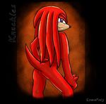  butt cute knuckles_the_echidna looking_at_viewer male nude purple_eyes raised_tail red solo sonic_(series) spacefoxy standing tail 