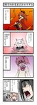  4koma akemi_homura comic edamame kaname_madoka kyubey long_hair magical_girl mahou_shoujo_madoka_magica multiple_girls ponytail red_hair sakura_kyouko school_uniform short_hair short_twintails skirt thighhighs translated twintails 