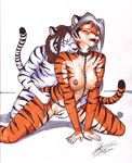  bite chain collar feline female k&#039;sharra ksharra leash male nude sex straight tiger white_tiger 