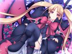  bad_id bad_pixiv_id blazblue blonde_hair bow gii hair_bow long_hair mikan_(5555) nago rachel_alucard red_bow red_eyes solo thighhighs twintails 