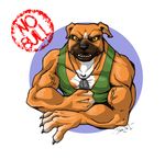  bulldog butterface canine dog_tags grumpy jax_the_bat male muscles solo wifebeater 