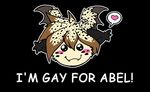  &hearts; abel abel_(dmfa) abstract_background amber_williams blush blush_stickers chibi chromatic_background cubi_(race) cute dmfa english_text fad flower_hair gay head_wings male simple_background solo stated_homosexuality text wings 
