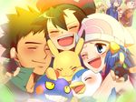  child croagunk hikari_(pokemon) jun_(pokemon) nozomi_(pokemon) pikachu piplup pokemon satoshi_(pokemon) shinji_(pokemon) takeshi_(pokemon) 