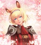  animal_ears blonde_hair blue_eyes final_fantasy final_fantasy_xi hairband highres mithra red_mage short_hair shoulder_pads solo takatsuki_kahiro 