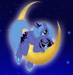  anthrofied blue_body blue_eyes blue_hair breasts crown cutie_mark drago-flame equine female friendship_is_magic hair hooves horn horse looking_at_viewer mammal moon my_little_pony princess princess_luna_(mlp) royalty shoes solo stars unicorn winged_unicorn wings 