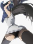  black_hair dress hairband haruyama_kazunori kumashiro_maya legs no_panties pubic_hair pussy seikimatsu_occult_gakuin short_dress skirt solo thighhighs upskirt 