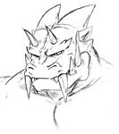  dragon fangs horns looking_at_viewer male muscles reptile scalie sketch solo timberwolfmax 