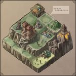  cactus castle cliff isometric map molten_rock no_humans pixiv_fantasia pixiv_fantasia_5 scenery siege_tower tower yamaada 