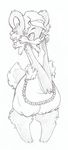 bear cute female fluff fur maid maid_uniform sefeiren sketch solo 