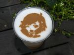  coffee food kannagi latte_art no_humans photo unconventional_media 
