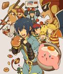  apple blonde_hair blue_eyes blue_hair box captain_falcon cardboard_box chopsticks curry egg f-zero fire_emblem fire_emblem:_monshou_no_nazo food fox_mccloud fruit furry gabu_kichi gen_1_pokemon gloves hamburger hat headband helmet kirby kirby_(series) link lucas male_focus mario mario_(series) marth metal_gear_(series) metal_gear_solid mother_(game) mother_2 mother_3 multiple_boys ness pasta pikachu pokemon pokemon_(creature) quiff solid_snake spaghetti star_fox super_mario_bros. super_smash_bros. the_legend_of_zelda the_legend_of_zelda:_the_wind_waker toon_link yoshi yoshi's_cookie 