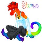  chameleon cute dog_tags female hippy kabuki_homewood rainbow skem solo 