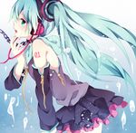  aqua_eyes bad_id bad_pixiv_id chain detached_sleeves hatsune_miku headphones kouko leash long_hair open_mouth skirt solo tears twintails very_long_hair vocaloid zipper 