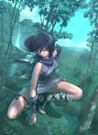  black_hair forest kunoichi ninja sword wafuku 