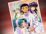  hakubi_ryoko masaki_aeka_jurai masaki_sasami_jurai masaki_tenchi tenchi_muyo! wedding_dress 