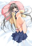  bed clannad pantsu sakagami_tomoyo shirt_lift undressing 