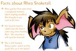  female information jakkai plain_background raizy rhea_snaketail slightly_damned smile solo text webcomic white_background 