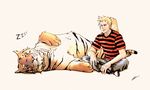  calvin_and_hobbes feline human realistic sleeping stripes tiger 