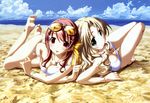  beach bikini cleavage fixed kurashima_tomoyasu mizugi till_i_reach_your_tomorrow wakamiya_asuka yuugiri_ruriko 