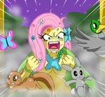  anthrofied arthropod avian bird blue_eyes butterfly duck equine female fluttershy_(mlp) friendship_is_magic hair horse insect lagomorph mammal my_little_pony nuttershy pegasus pink_hair pony rabbit rage rodent squirrel sssonic2 sweat sweatdrop 